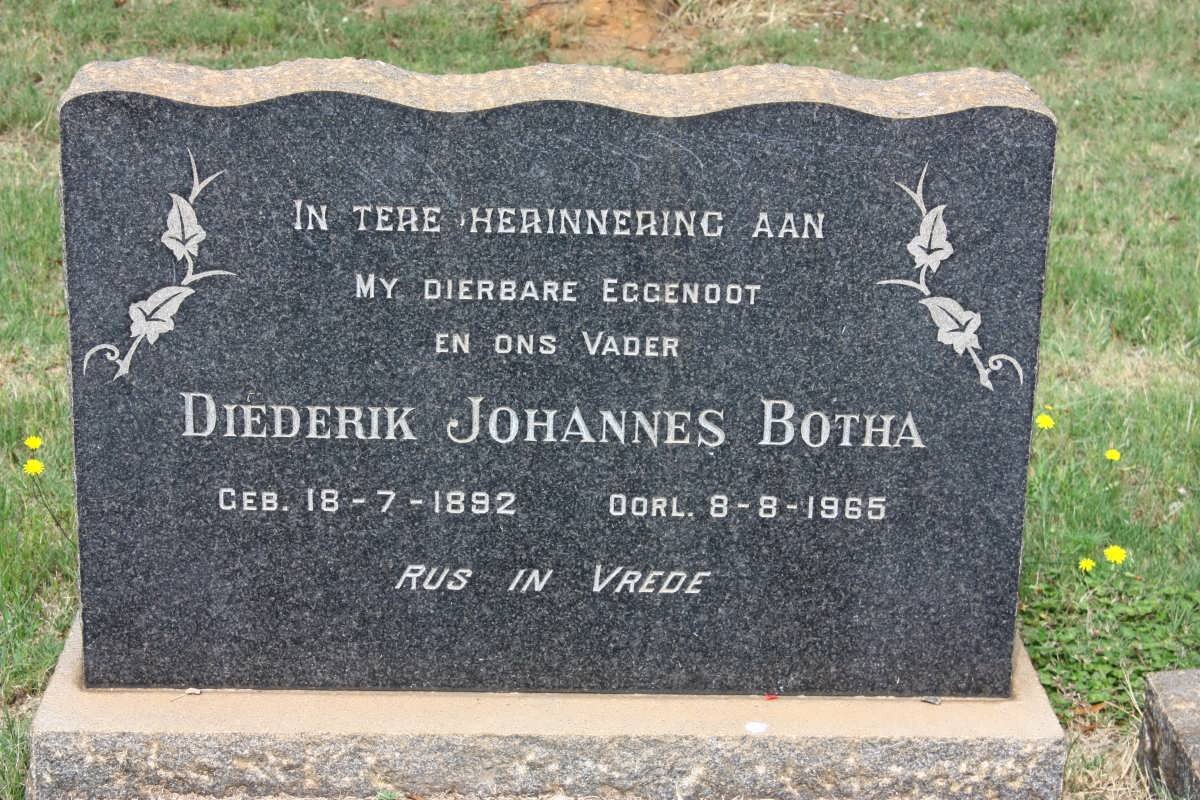 BOTHA Diederik Johannes 1892-1965