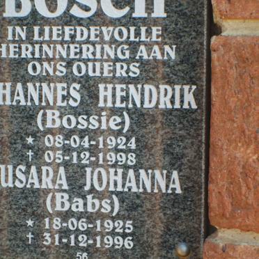 BOSCH Hannes Hendrik 1924-1998 &amp; Susara Johanna 1925-1996