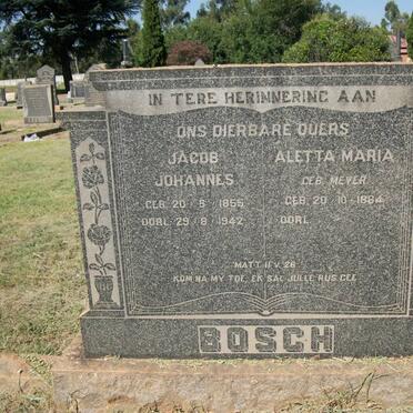 BOSCH Jacob Johannes 1855-1942 &amp; Aletta Maria MEYER 1884- :: BOSCH Anthon Michael 1908-1932