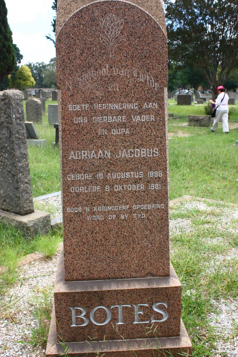 BOTES Adriaan Jacobus 1898-1981