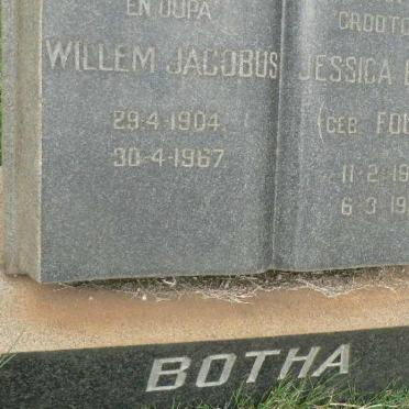 BOTHA Willem Jacobus 1904-1967 &amp; Jessica Bingle FOULDS 1908-1985