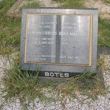 BOTES Hendrik Lourens 1897-1956 &amp; Diana Margaret 1903-1990