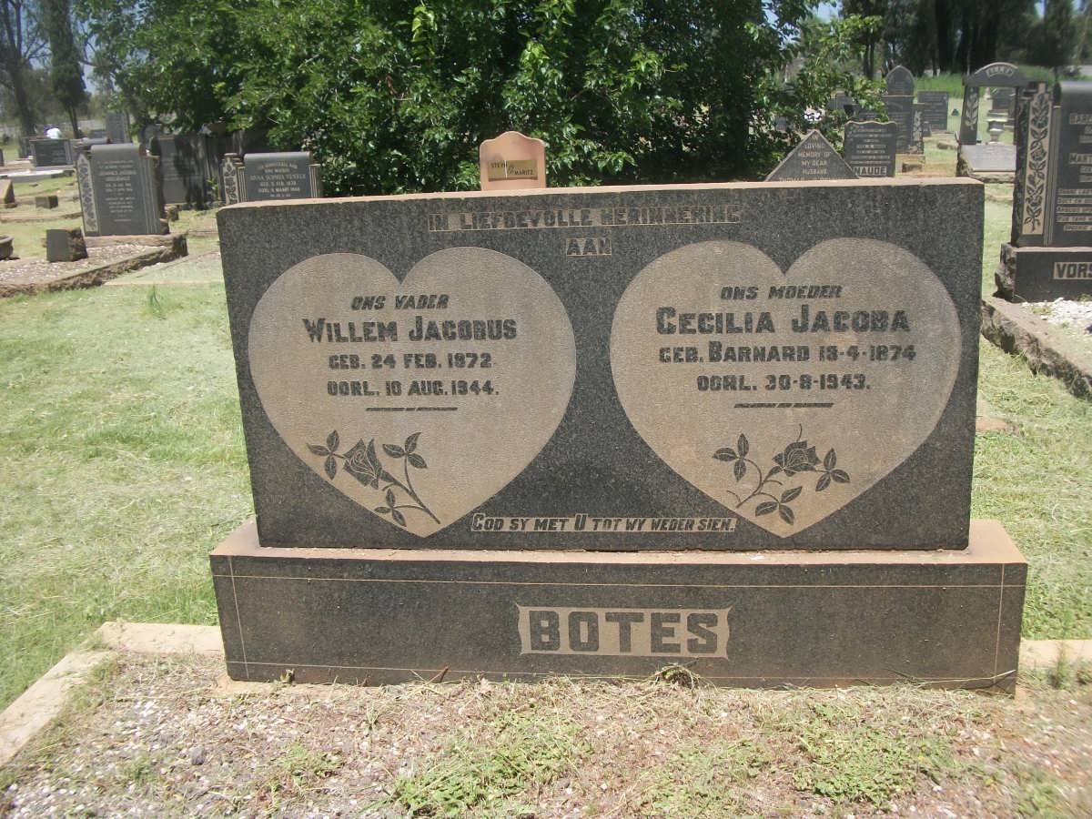 BOTES Willem Jacobus 1872-1944 &amp; Cecilia Jacoba BARNARD 1874-1943