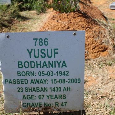 BODHANIYA Yusuf 1942-2009