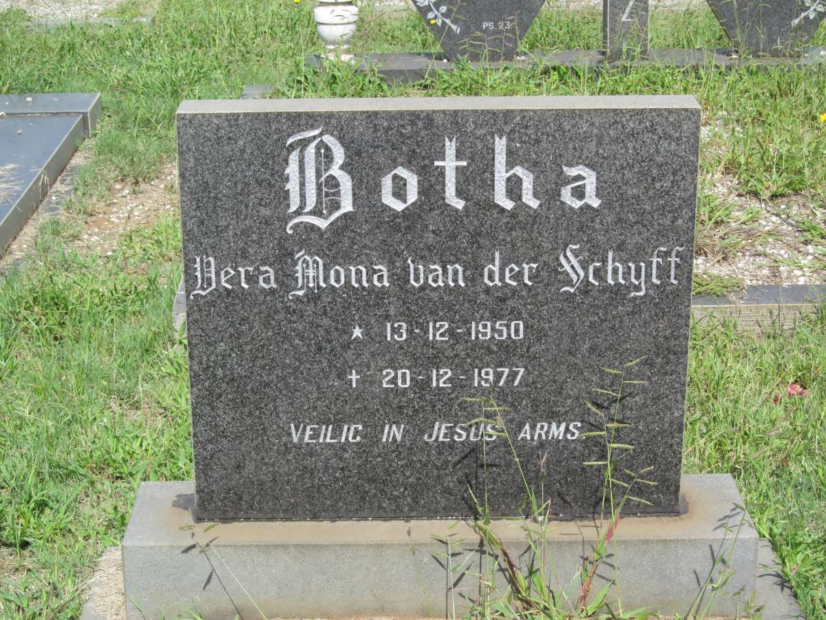 BOTHA Vera Mona van der Schyff 1950-1977