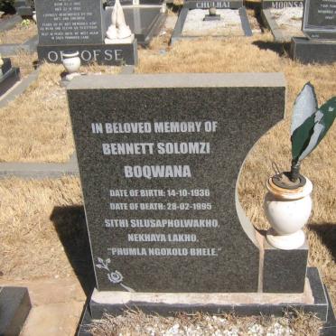 BOQWANA Bennett Solomzi 1936-1995
