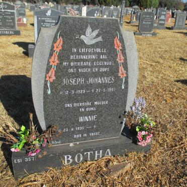 BOTHA Joseph Johannes 1929-1997 &amp; Winnie 1935-