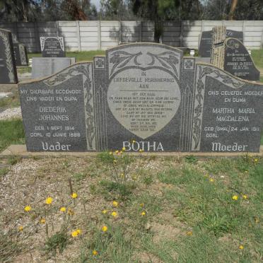 BOTHA Diederik Johannes 1914-1966 &amp; Martha Maria Magdalena SMAL 1911-