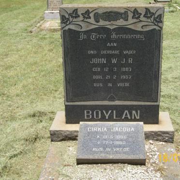 BOYLAN John W.J.R. 1887-1957 &amp; Cirkia Jacoba 1896-1980