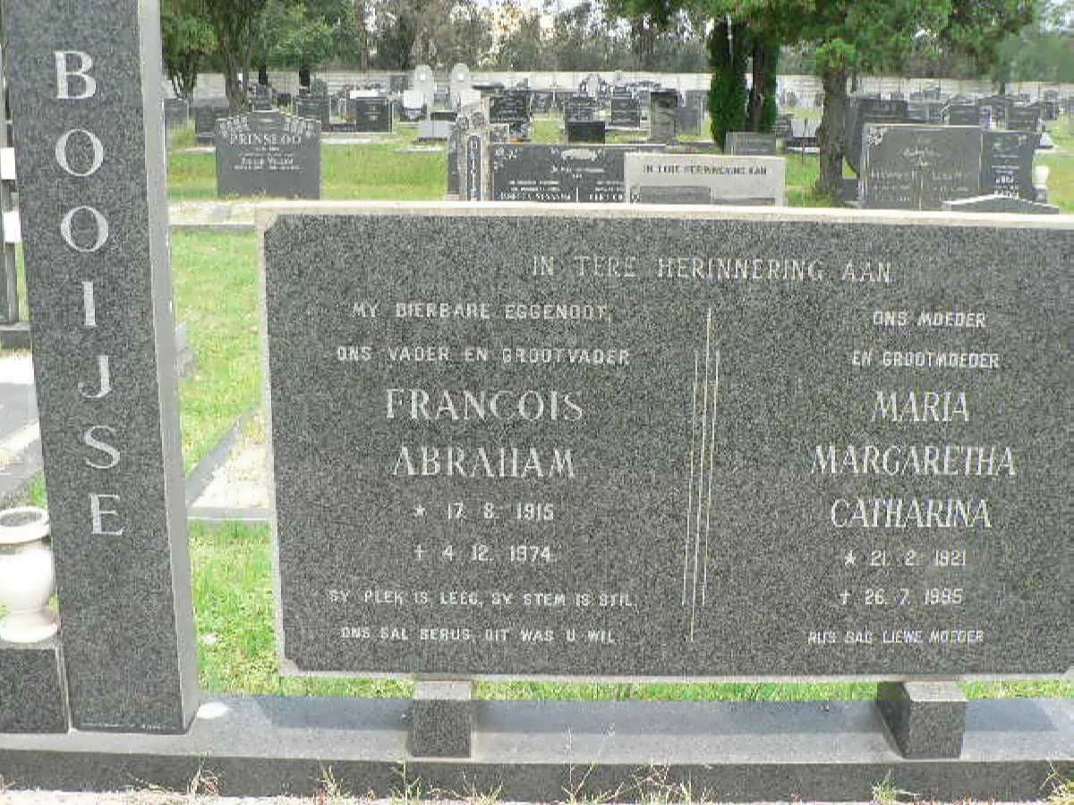 BOOIJSE Francois Abraham 1915-1974 &amp; Maria Margaretha Catharina 1921-1995