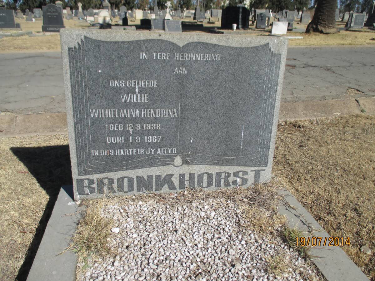 BRONKHORST Wilhelmina Hendrina 1936-1967