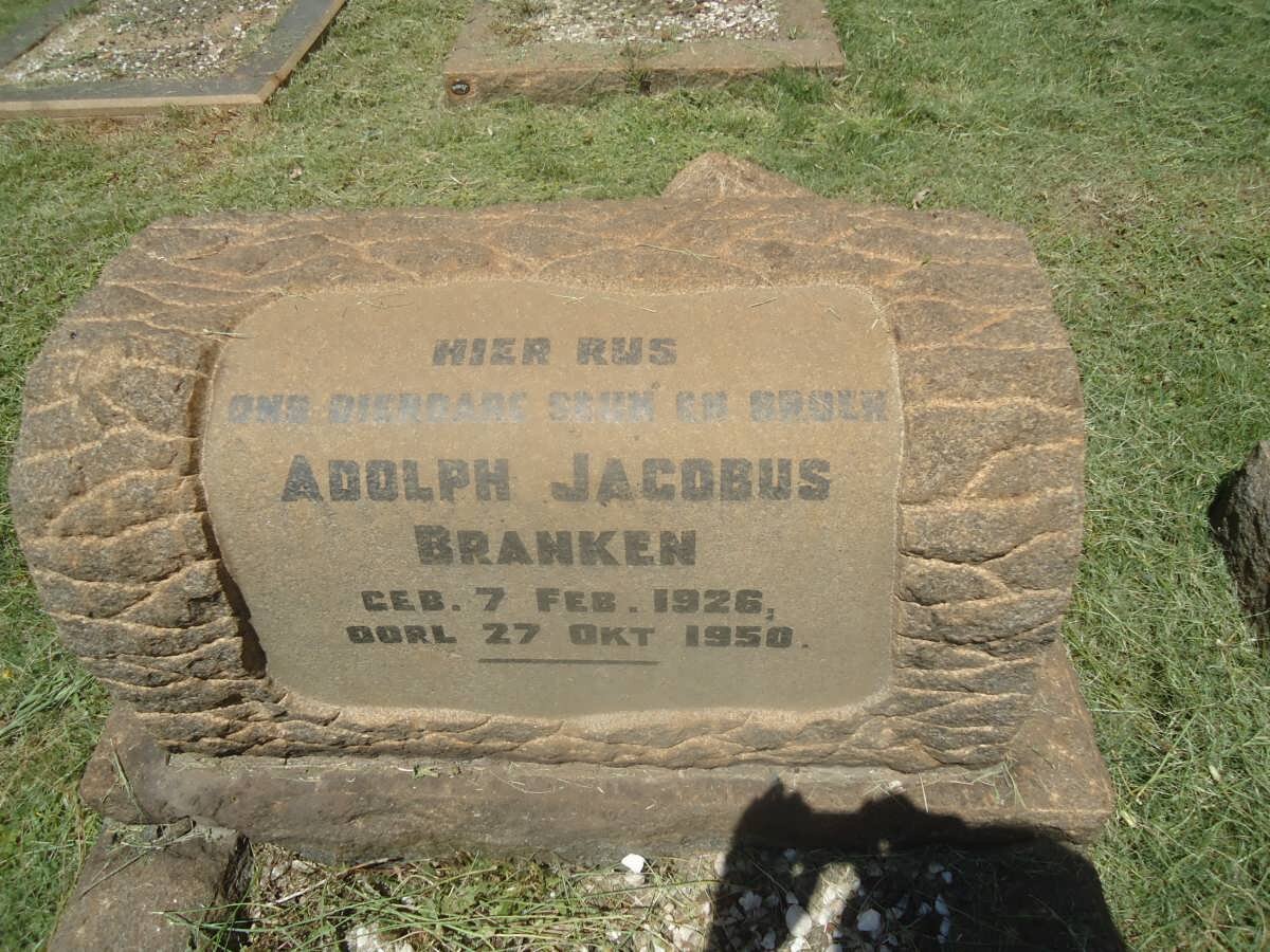 BRANKEN Adolph Jacobus 1926-1950