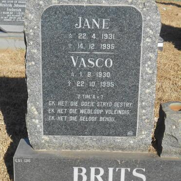 BRITS Vasco 1930-1995 &amp; Jane 1931-1995