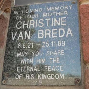 BREDA Christine, van 1921-1989
