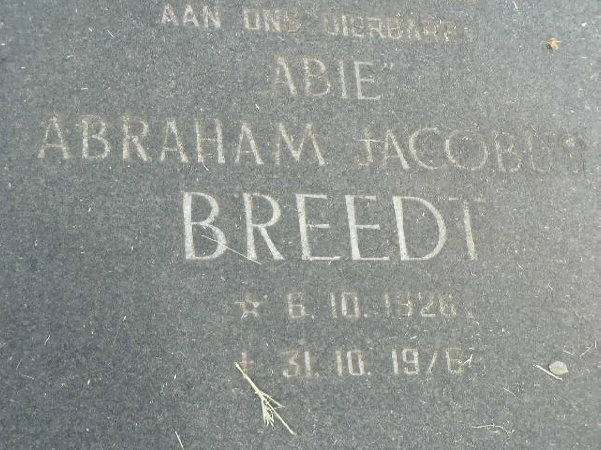 BREEDT Abraham Jacobus 192?-1976