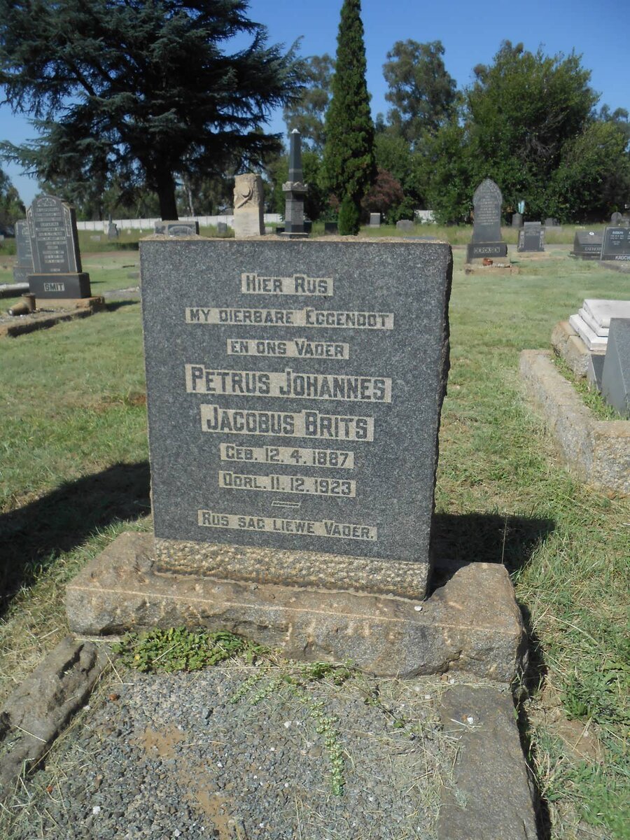 BRITS Petrus Johannes Jacobus 1887-1923