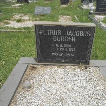BURGER Petrus Jacobus 1904-1978