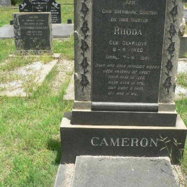 CAMERON Rhoda nee DEARLOVE 1920-1961