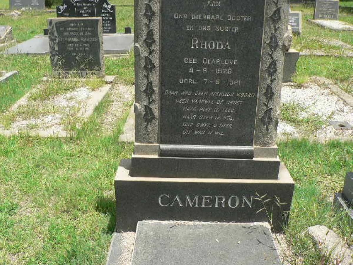 CAMERON Rhoda nee DEARLOVE 1920-1961