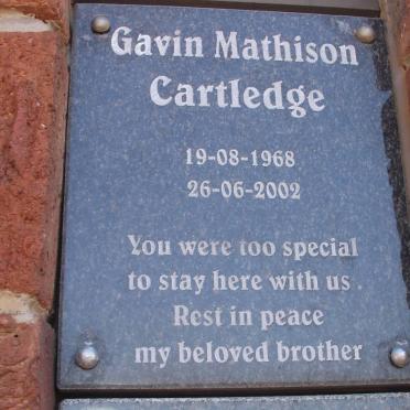 CARTLEDGE Gavin Mathison 1968-2002