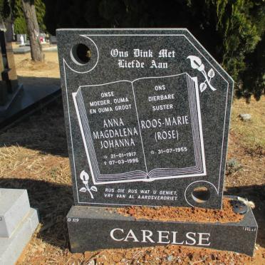 CARELSE Anna Magdalena Johanna 1917-1996 :: CARELSE Roos Marie 1955-