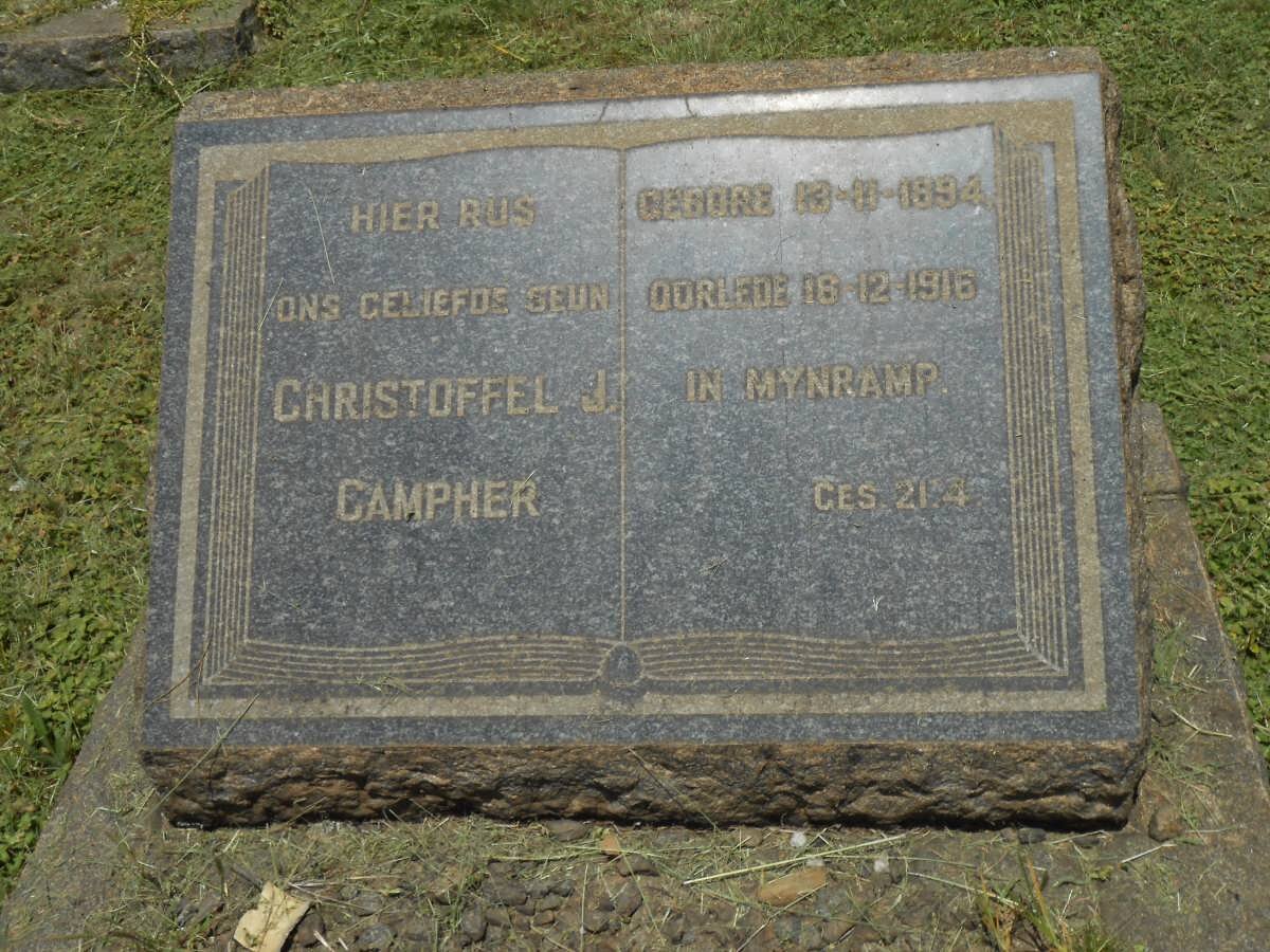 CAMPHER Christoffel J. 1894-1916