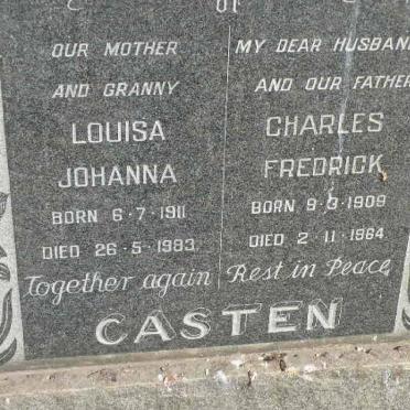 CASTEN Charles Frederick 1909-1964 &amp; Louisa Johanna 1911-1983