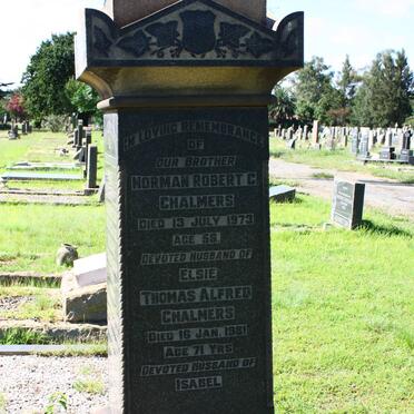 CHALMERS Norman Robert C. -1973 :: CHALMERS Thomas Alfred -1981