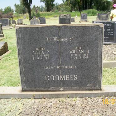 COOMBES William H. 1868-1948 &amp; Aletta P. 1880-1971