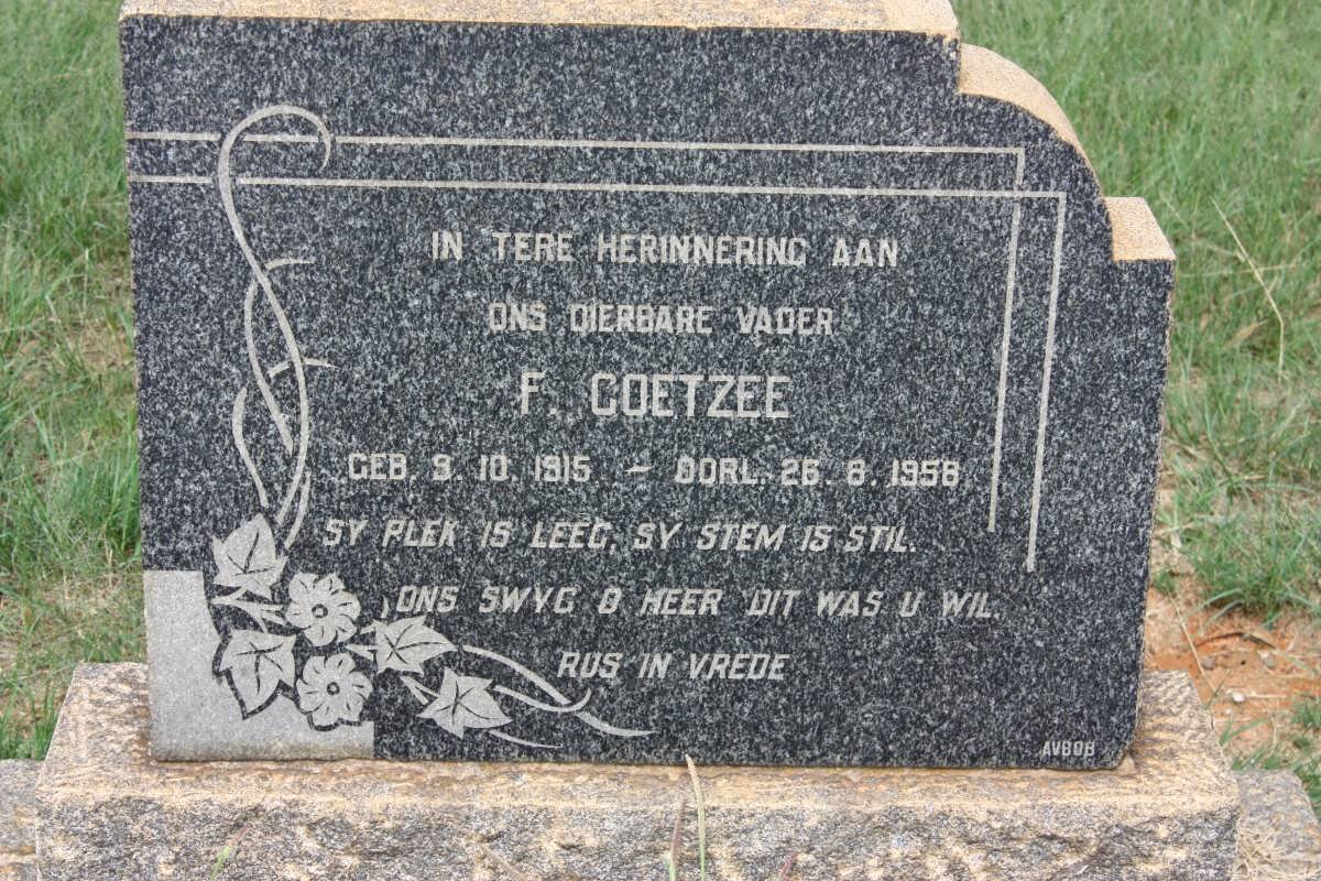 COETZEE F. 1915-1958