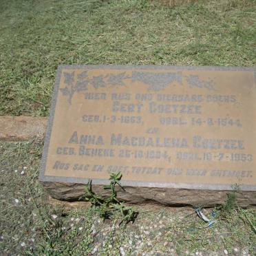 COETZEE Gert 1863-1944 &amp; Anna Magdalena BENEKE 1864-1953