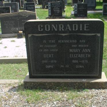CONRADIE Gert 1886-1970 &amp; Mary Ann Elizabeth 1895-1975