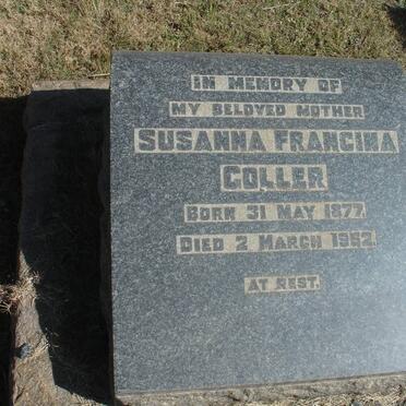 COLLER William David 1870-1917 &amp; Susanna Francina 1877-1952