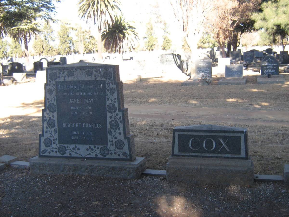 COX Herbert Charles 1910-1960 &amp; Janet May 1918-1960