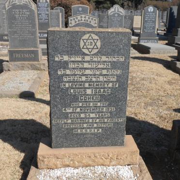 COHEN Louis Isaac -1931