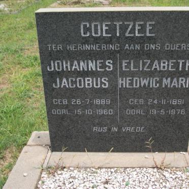 COETZEE Johannes Jacobus 1889-1960 &amp; Elizabeth Hedwig Marie 1891-1976
