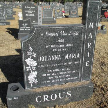 CROUS Johanna Maria 1952-1999