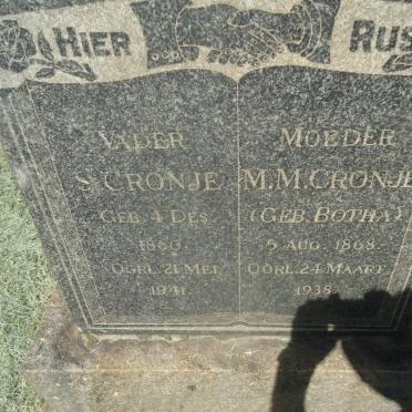 CRONJE S. 1860-1941 &amp; M.M. BOTHA 1868-1938