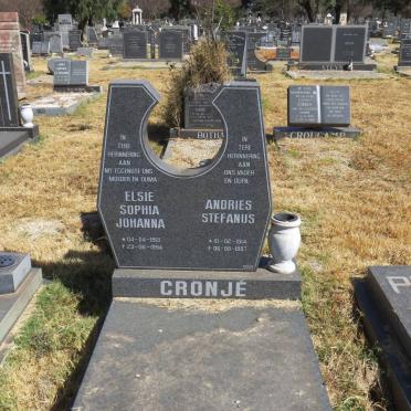 CRONJÉ Andries Stefanus 1914-1997 &amp; Elsie Sophia Johanna 1913-1994