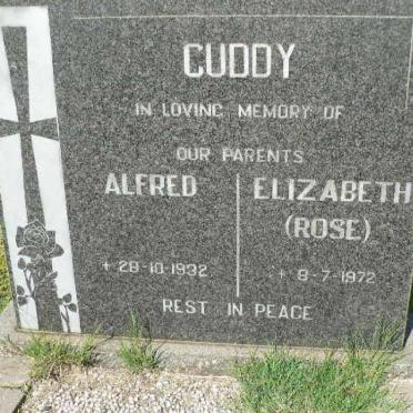 CUDDY Alfred -1932 &amp; Elizabeth -1972