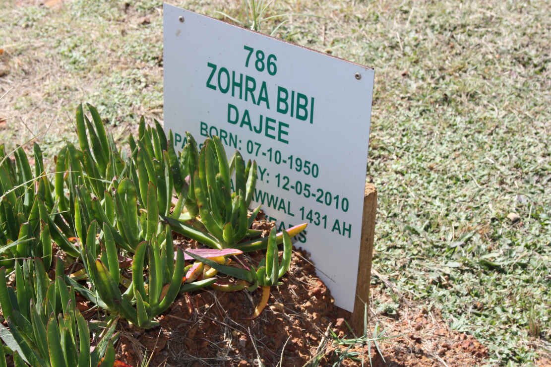 DAJEE Zohra Bibi 1950-2010
