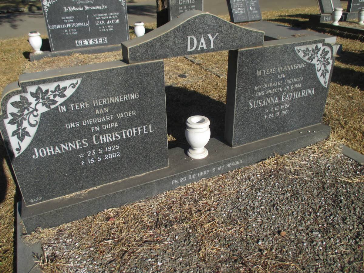 DAY Johannes Christoffel 1925-2002 &amp; Susanna Catharina 1928-1981