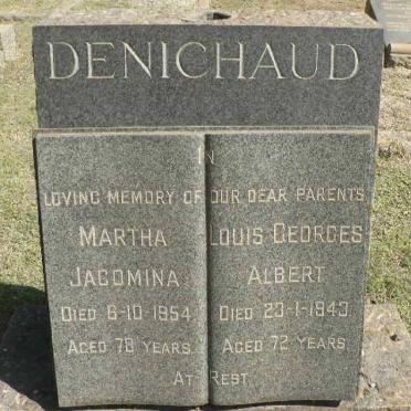 DENICHAUD Louis Georges Albert -1943 &amp; Martha Jacomina -1954