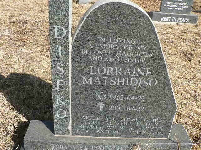 DISEKO Lorraine Matshidiso 1962-2001
