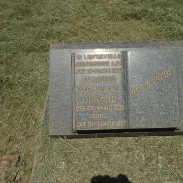 DURAND Jacobus Cornelius 1877-1922