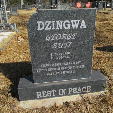 DZINGWA George Buti 1960-2001