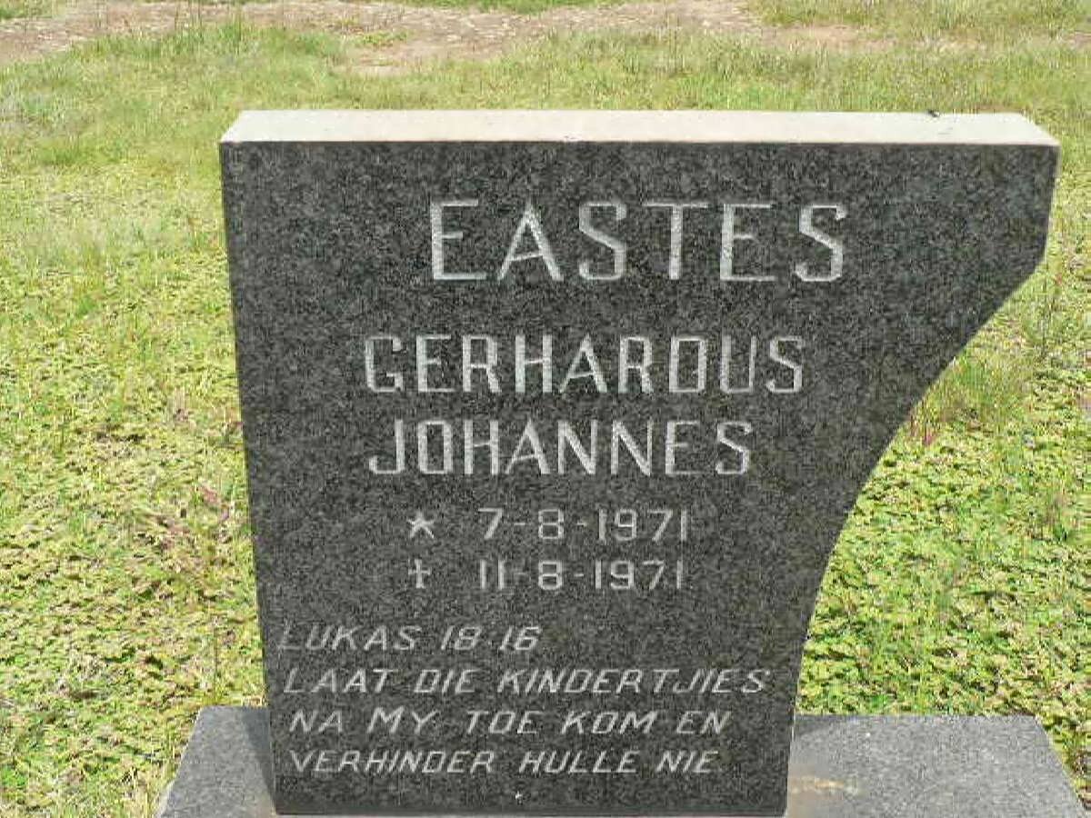 EASTES Gerhardus Johannes 1971-1971