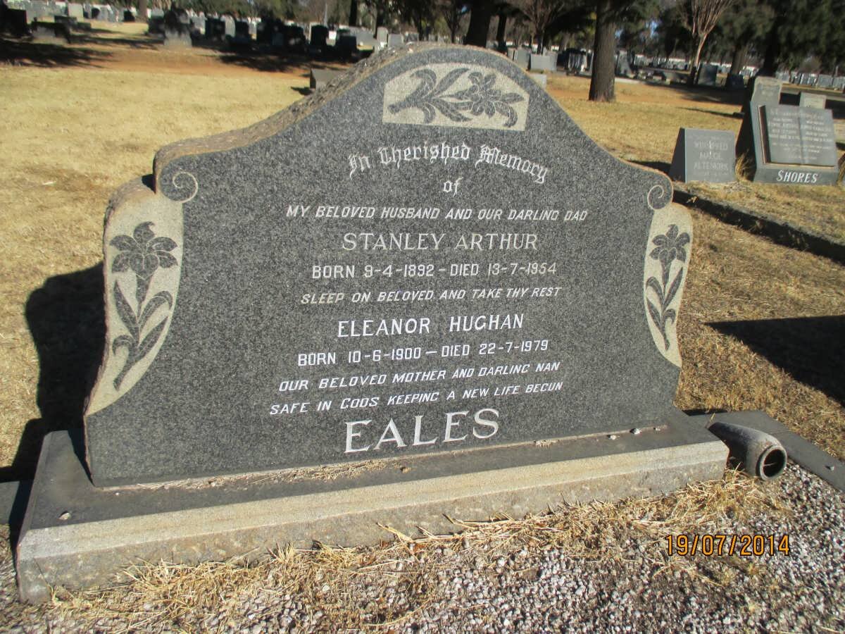 EALES Stanley Arthur 1892-1954 &amp; Eleanor Hughan 1900-1979