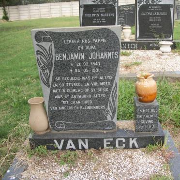 ECK Benjamin Johannes, van 1947-1991