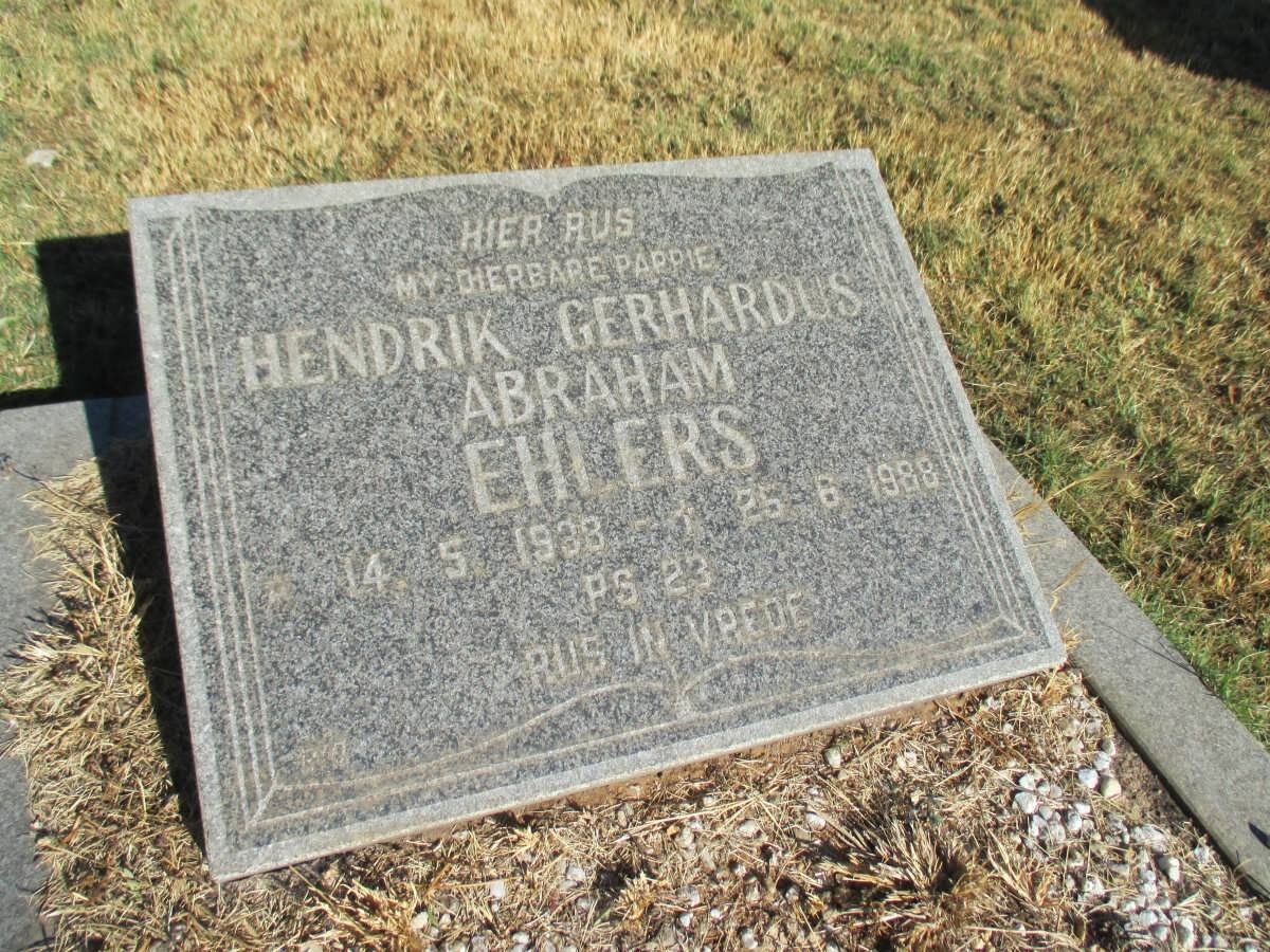 EHLERS Hendrik Gerhardus Abraham 1938-1988